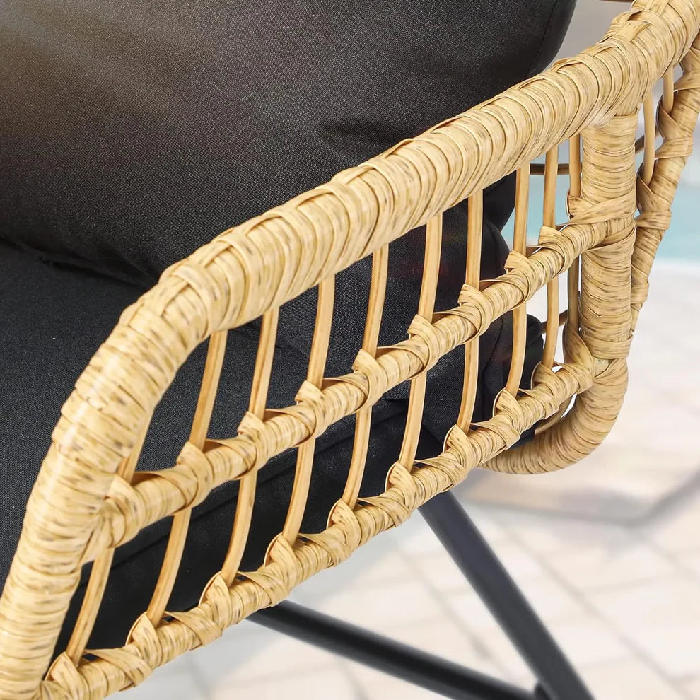 4-Pc All-Weather Wicker Patio Conversation Set | Loveseat, Chairs & Coffee Table for Balcony