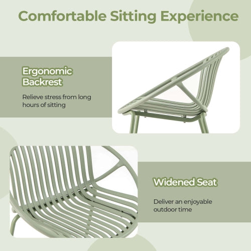 3-Piece Green Bistro Set | Compact PP Outdoor Furniture for Balcony & Small Spaces