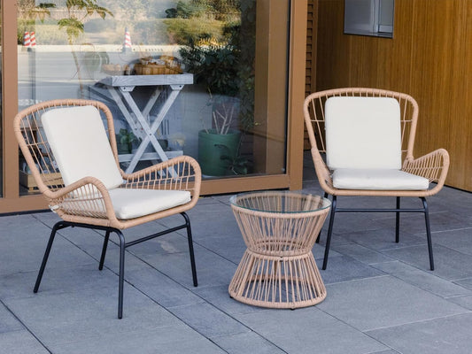 Compact Patio Bistro Set of 3 - All-Weather Patio & Balcony Furniture