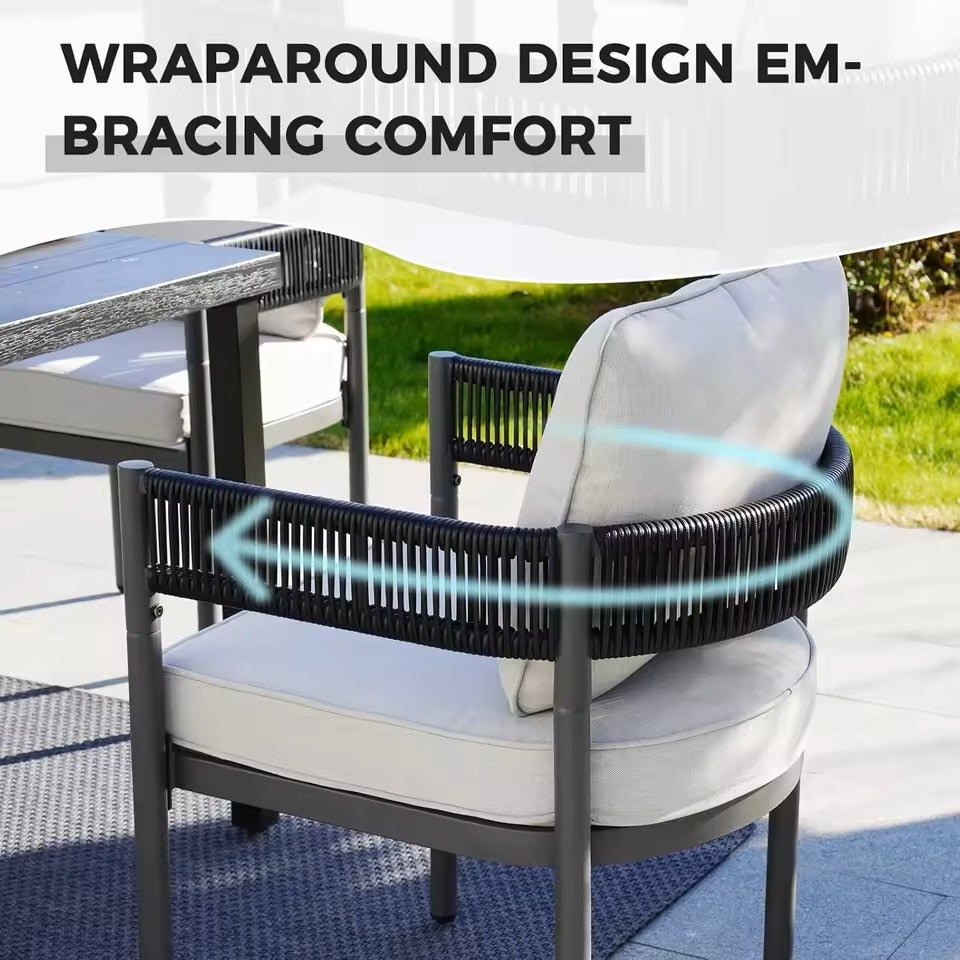 7-piece-modern-outdoor-dining-set-metal-wicker-poolside 1