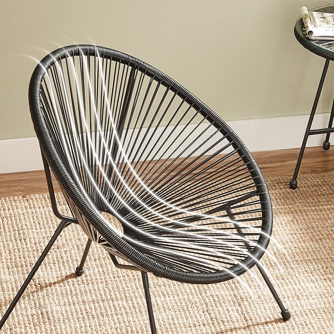 3-Piece Modern Woven PE Rope Bistro Set | Outdoor Patio Chairs & Glass Top Table